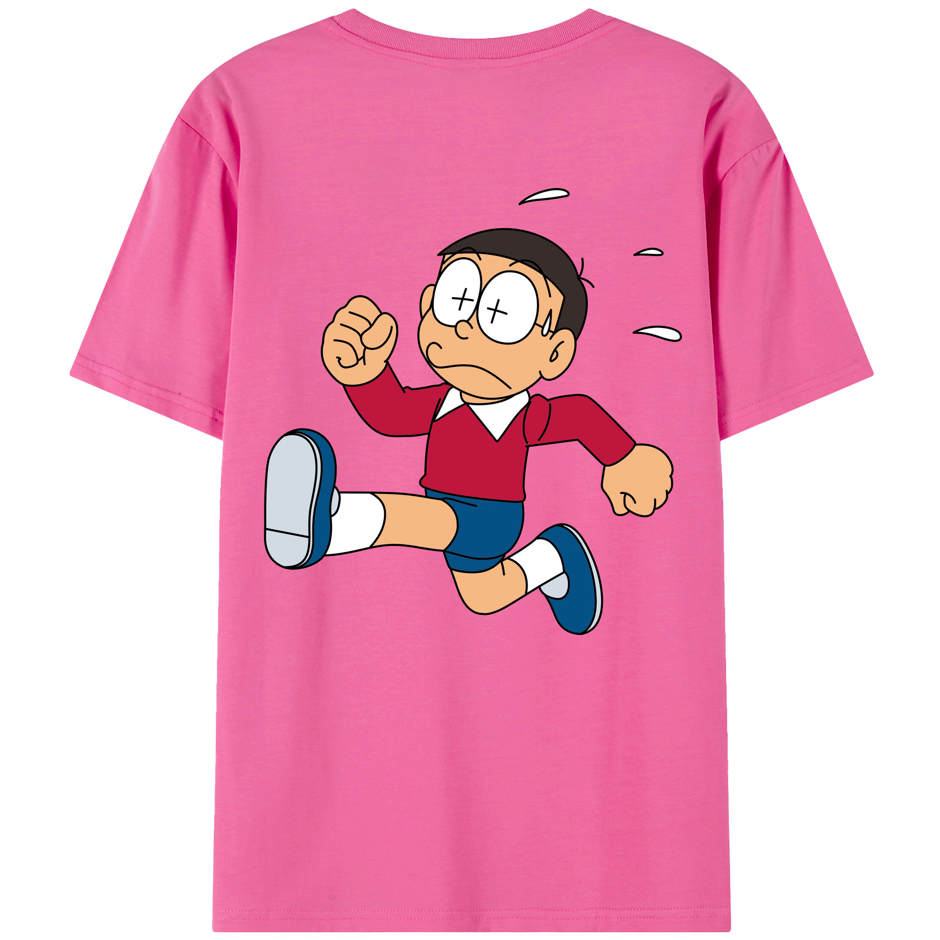 （画像用） ドラえもん 野比 のび太 Doraemon Nobita Nobi レディース半袖Tシャツ(バックプリント)
